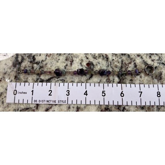 Emily Ray Amethyst Gemstone Necklace Bracelet Earring Set Semi Precious Beads - Picture 5 of 7